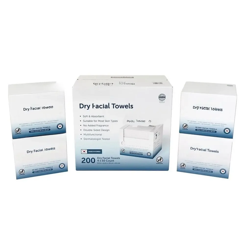 2 Daily Dry Facial Towels 200ct